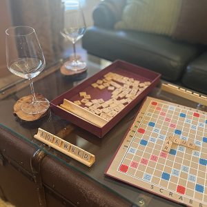 CC-02-16 - Club Car features a drawer full of games and puzzles; a perfect ending to a day with a friendly game and a glass of wine on Island Time