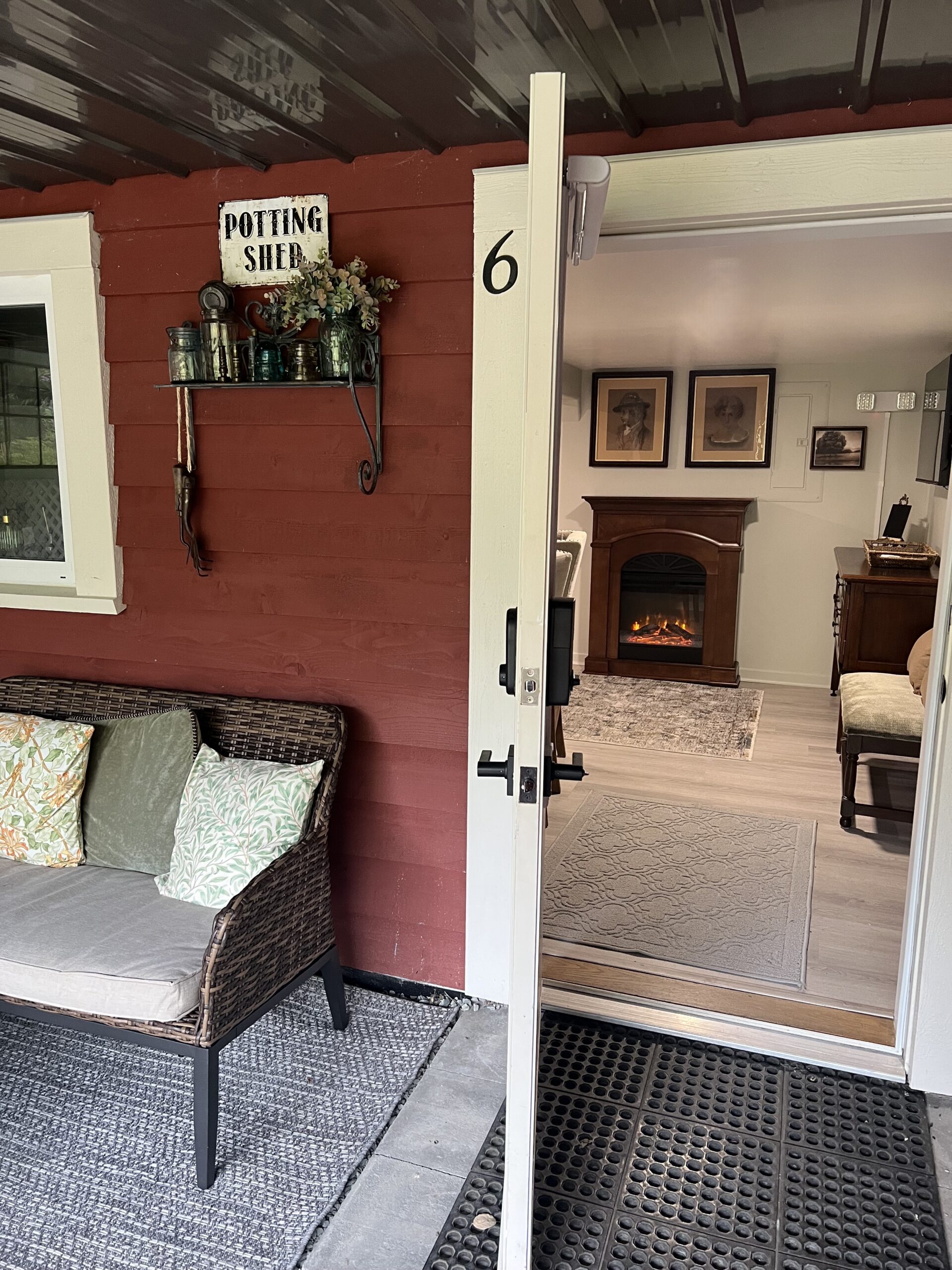 GS-03-17 - Garden Suite private entrance welcoming guest from the Potting Shed Patio into your heritage stay